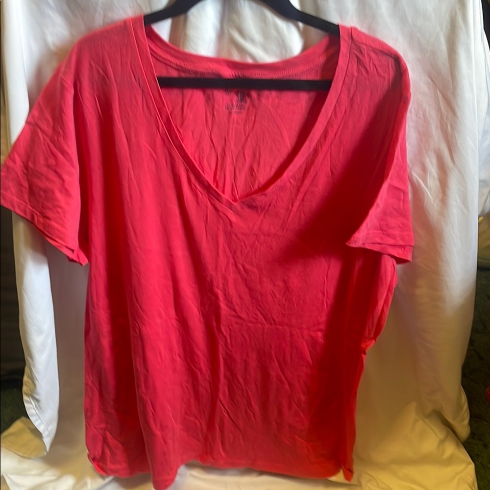 GAP Red Relaxed Fit Oversized T-Shirt